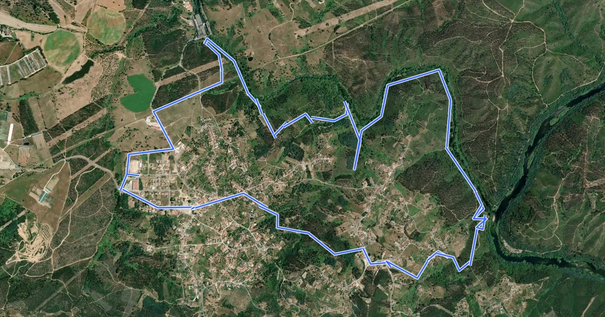 Маршрут Trilhos do Nabão на спутниковом снимке