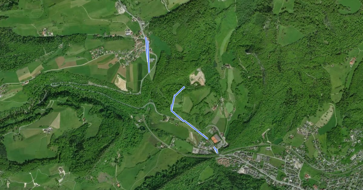 Маршрут Trimbach - Hauenstein на спутниковом снимке