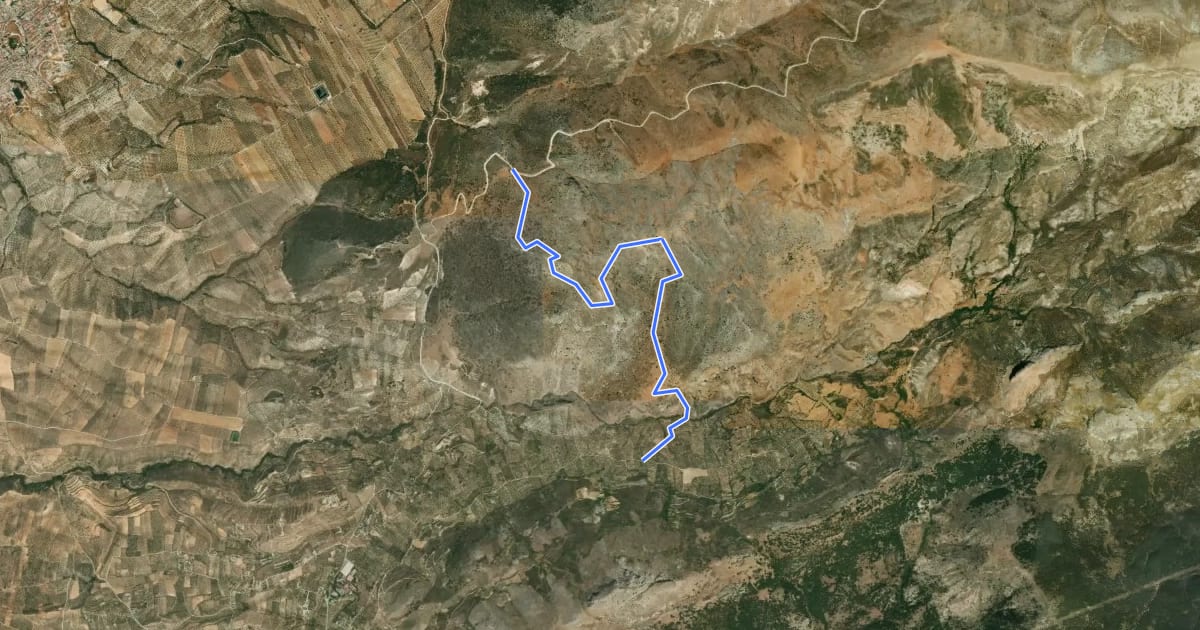 Маршрут Trincheras de Cerro Gordo на спутниковом снимке