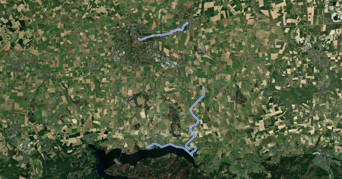 Маршрут TrioVelo (Herz-Route) на спутниковом снимке