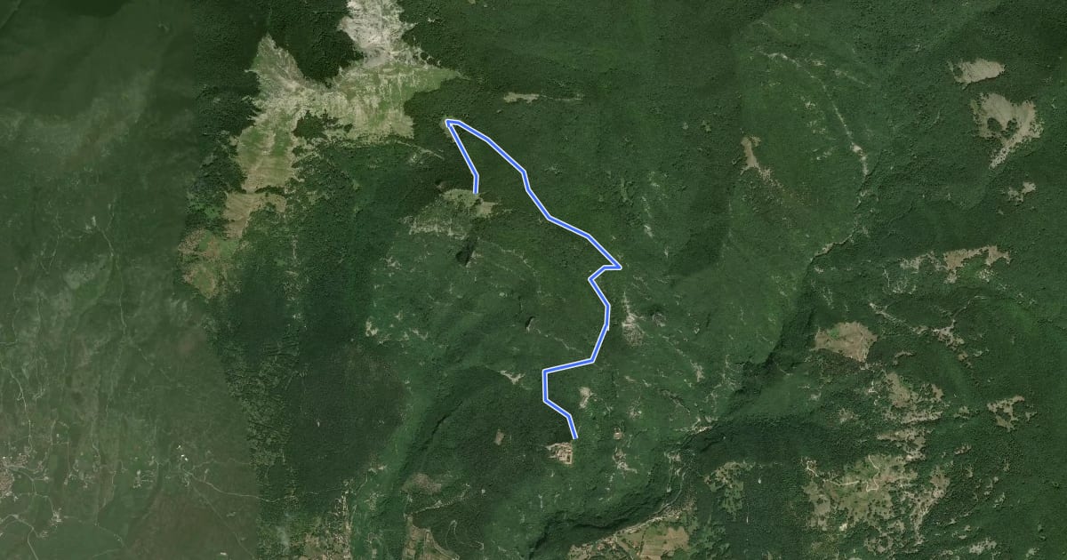 Маршрут Trisulti - Sella Faito - Monte Rotonaria на спутниковом снимке