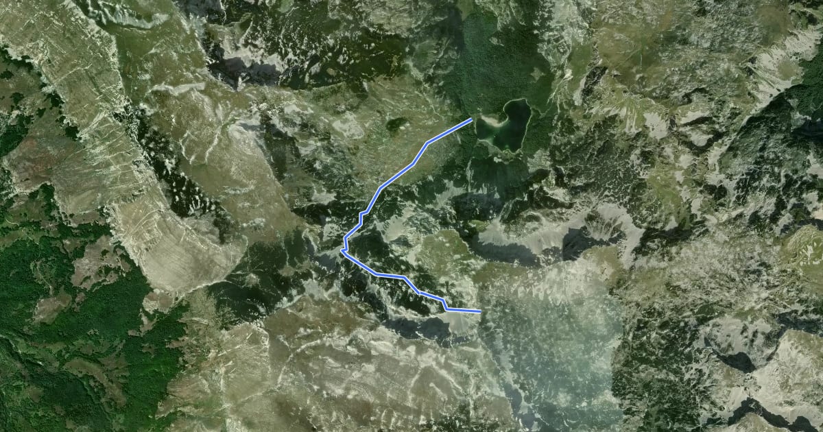 Маршрут Trnovačko jezero - Bojanska vrata на спутниковом снимке