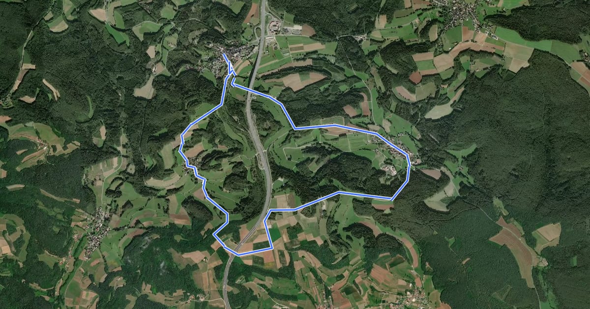 Маршрут Trockau Rundwanderweg 2 на спутниковом снимке