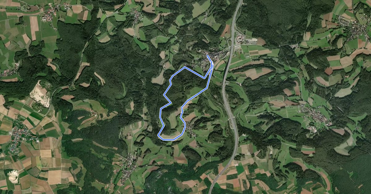 Маршрут Trockau Rundwanderweg Nr. 3 на спутниковом снимке