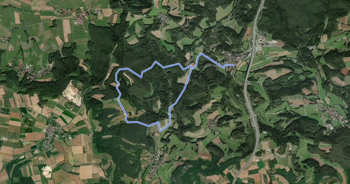 Маршрут Trockau Rundwanderweg Nr. 7 на спутниковом снимке
