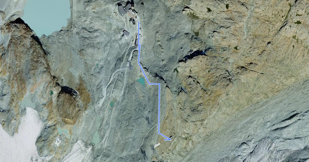 Маршрут Trockerner Steg - Gandegghütte на спутниковом снимке