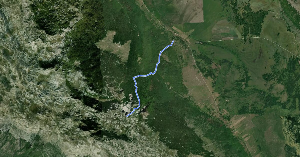 Маршрут Troglav iz Sajkovića на спутниковом снимке