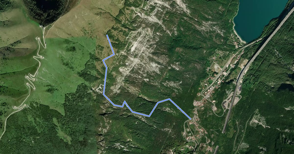 Маршрут Troi de la Montagna на спутниковом снимке
