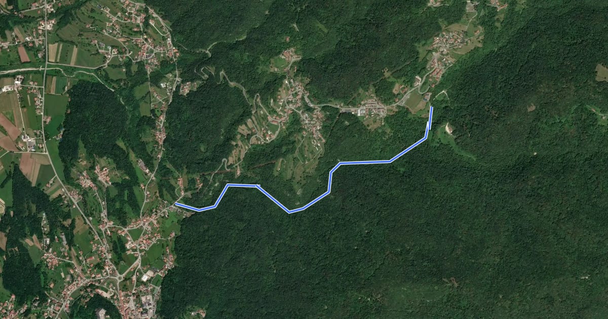Маршрут Troi des cascades на спутниковом снимке