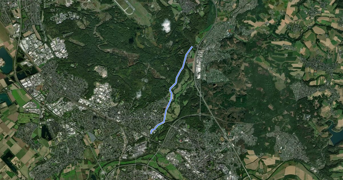 Маршрут Troisdorf (25) - Troisdorf Aggeraue (32) на спутниковом снимке
