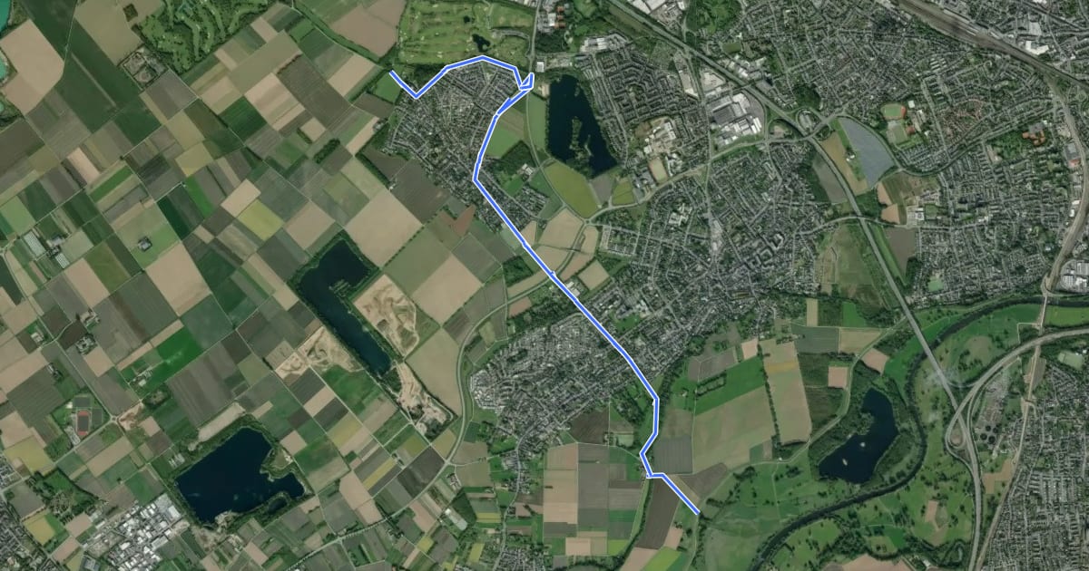 Маршрут Troisdorf Kriegsdorf (22) - Troisdorf Sieglarer See (30) на спутниковом снимке