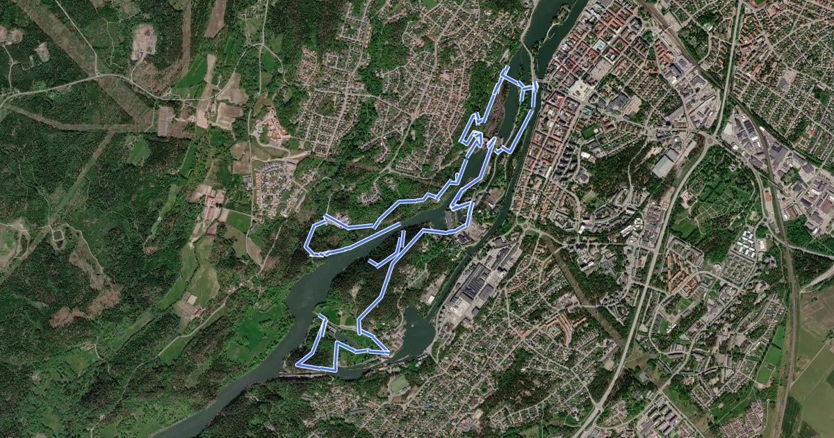 Маршрут Trollhättan City Trail на спутниковом снимке