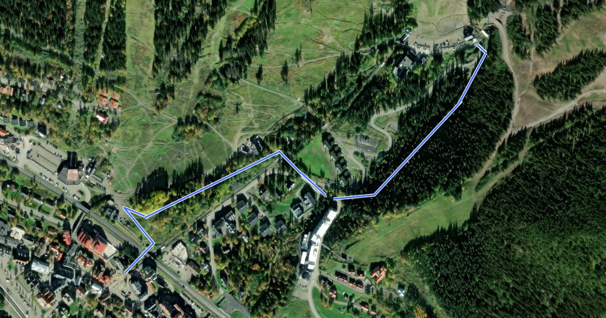 Маршрут Trollstigen на спутниковом снимке