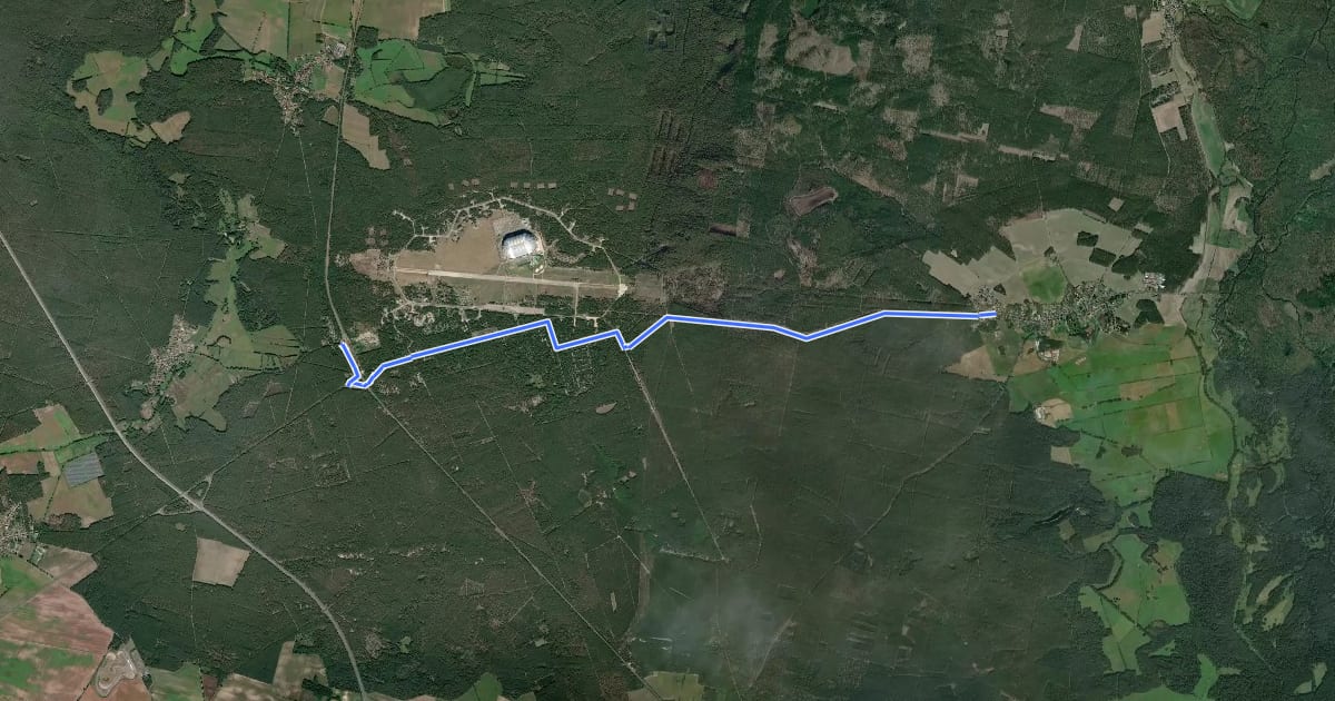 Маршрут Tropical-Islands-Radweg на спутниковом снимке