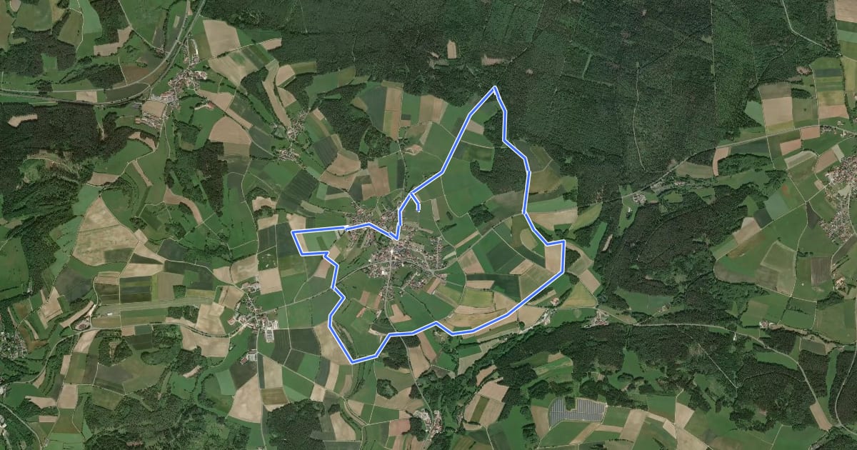 Маршрут Troschenreuther Geo-Wanderweg на спутниковом снимке