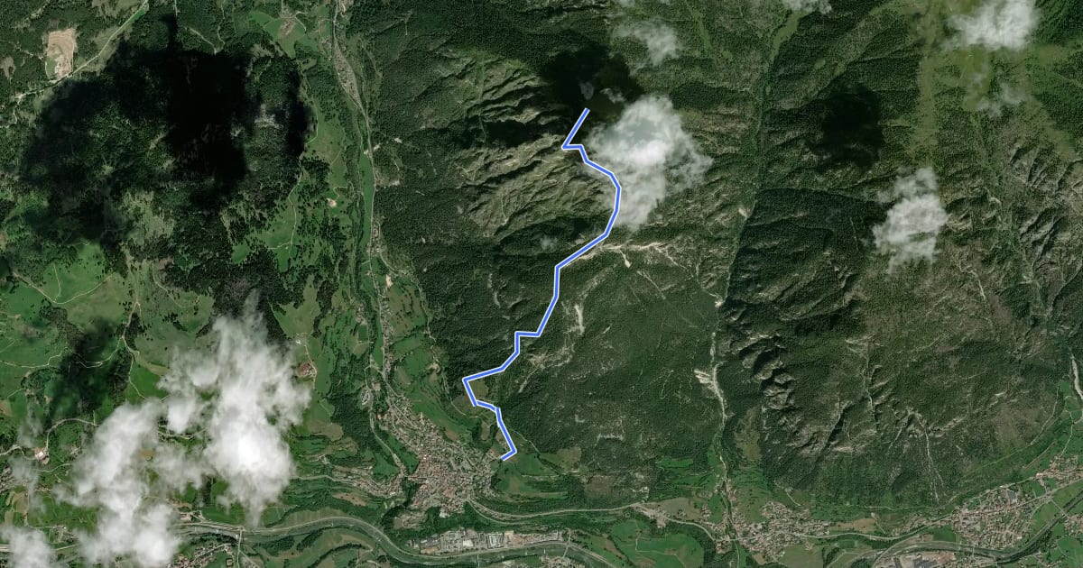 Маршрут Troso delle Spiase на спутниковом снимке