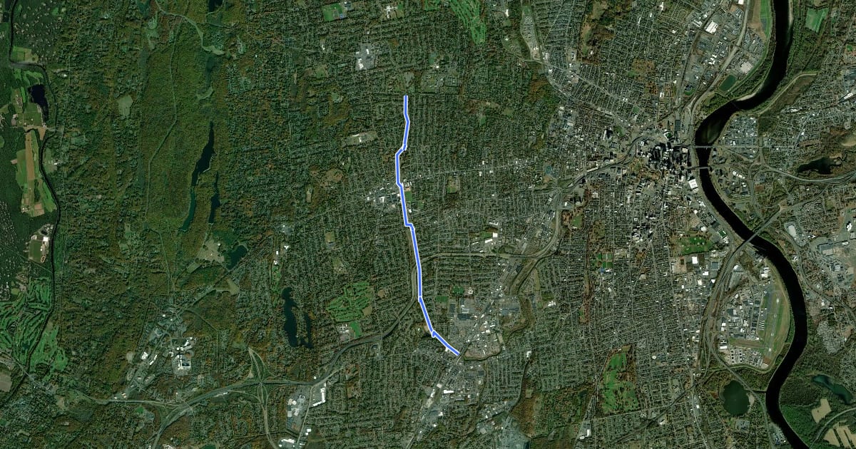 Маршрут Trout Brook Trail на спутниковом снимке