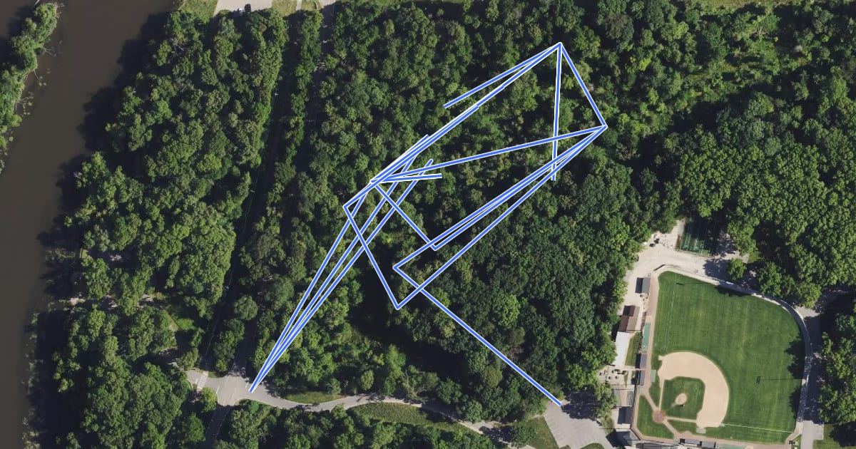 Маршрут Trout Park на спутниковом снимке