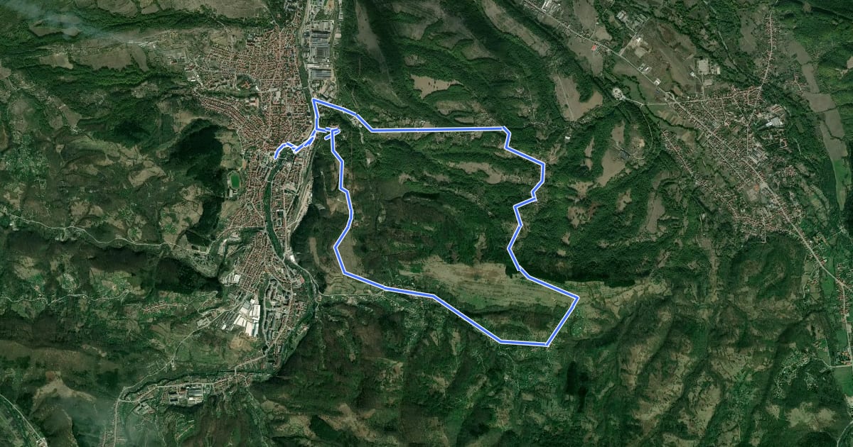 Маршрут Troyan Run 12 km на спутниковом снимке