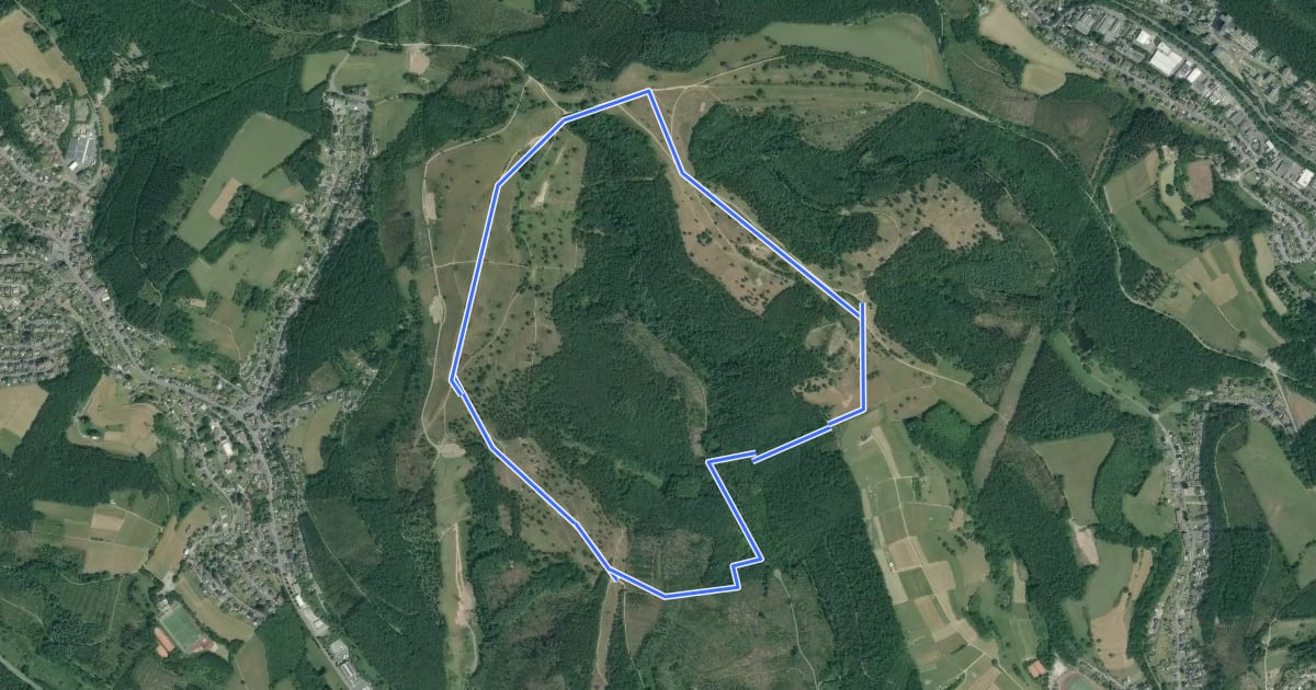 Маршрут Trupbacher Heide - Rundweg A3 на спутниковом снимке