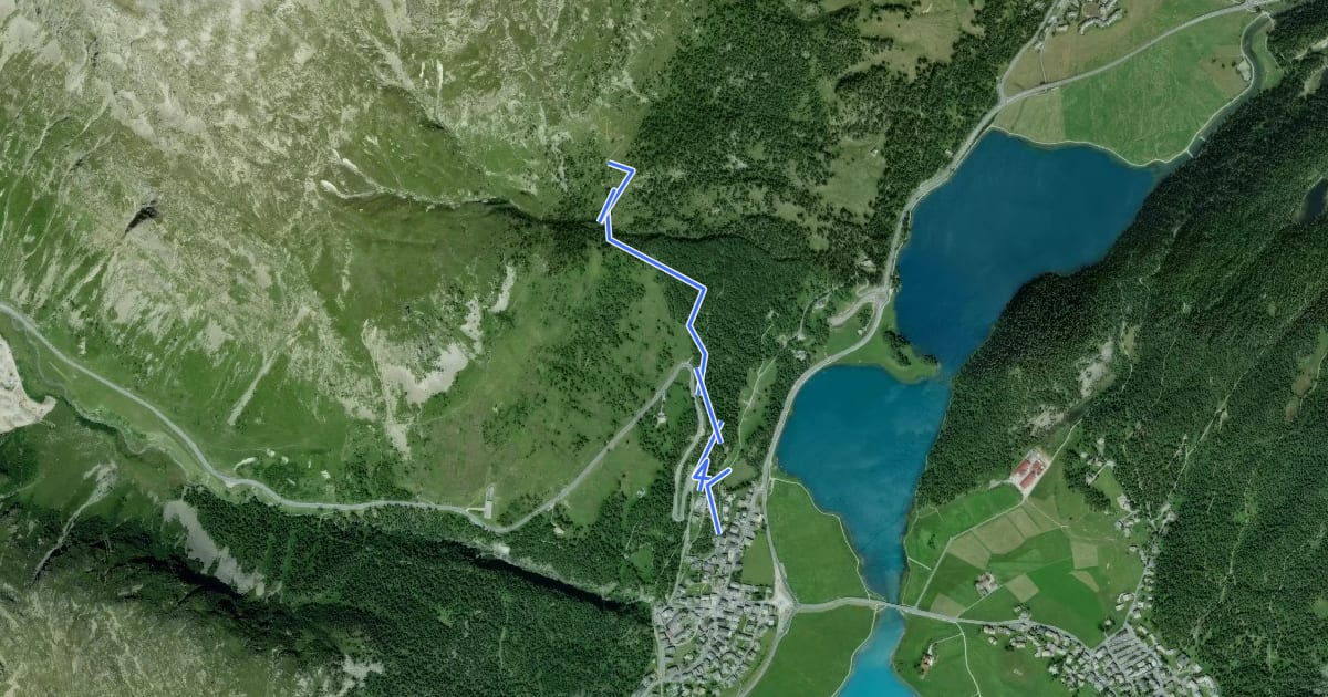 Маршрут Tschüchas Trail на спутниковом снимке