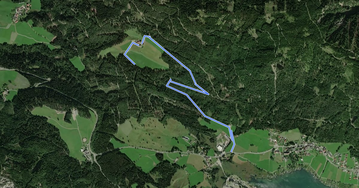 Маршрут Tschabitscher Runde-Weissensee на спутниковом снимке