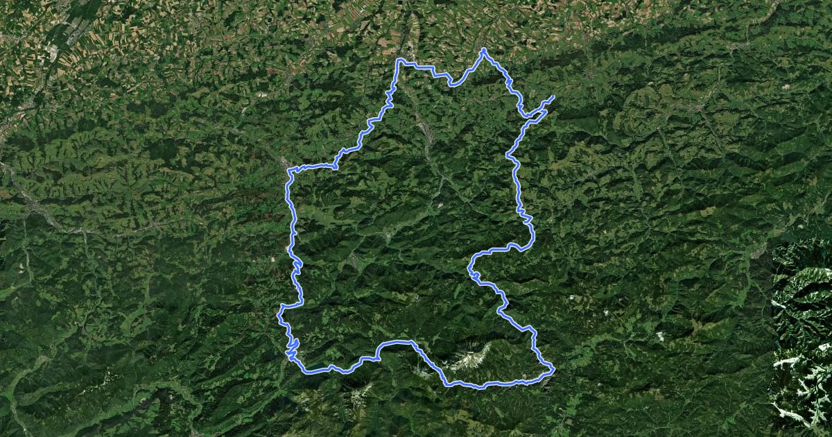 Маршрут Ötscherland-Rundwanderweg на спутниковом снимке