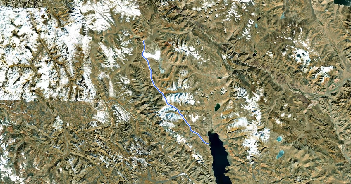 Маршрут Tso Kar to Karzok на спутниковом снимке