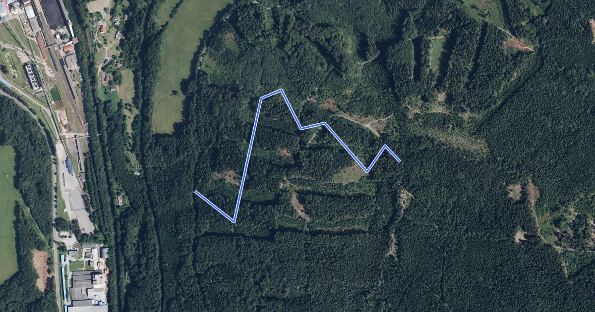 Маршрут TT Trail pod Jeskyňkou на спутниковом снимке