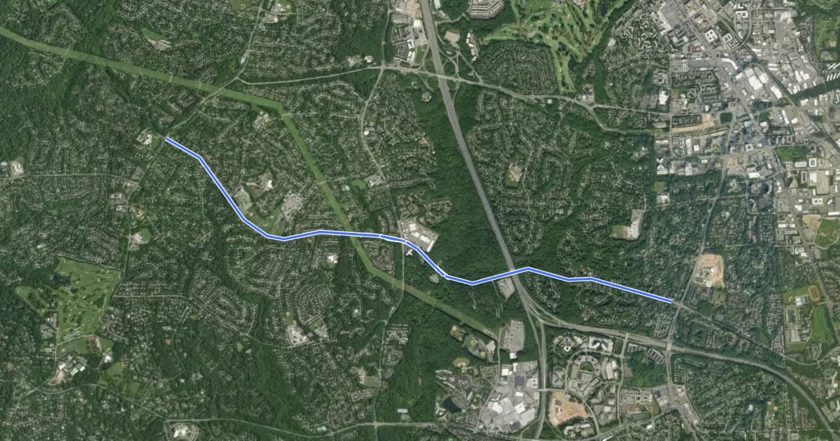 Маршрут Tuckerman Lane на спутниковом снимке