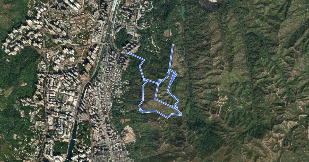 Маршрут Tuen Mun Trail на спутниковом снимке