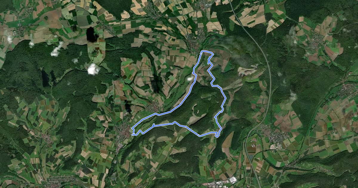 Маршрут Tulba-Saaletal Panoramaweg на спутниковом снимке
