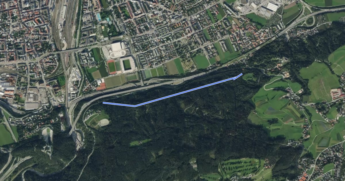 Маршрут Tummelplatzweg на спутниковом снимке