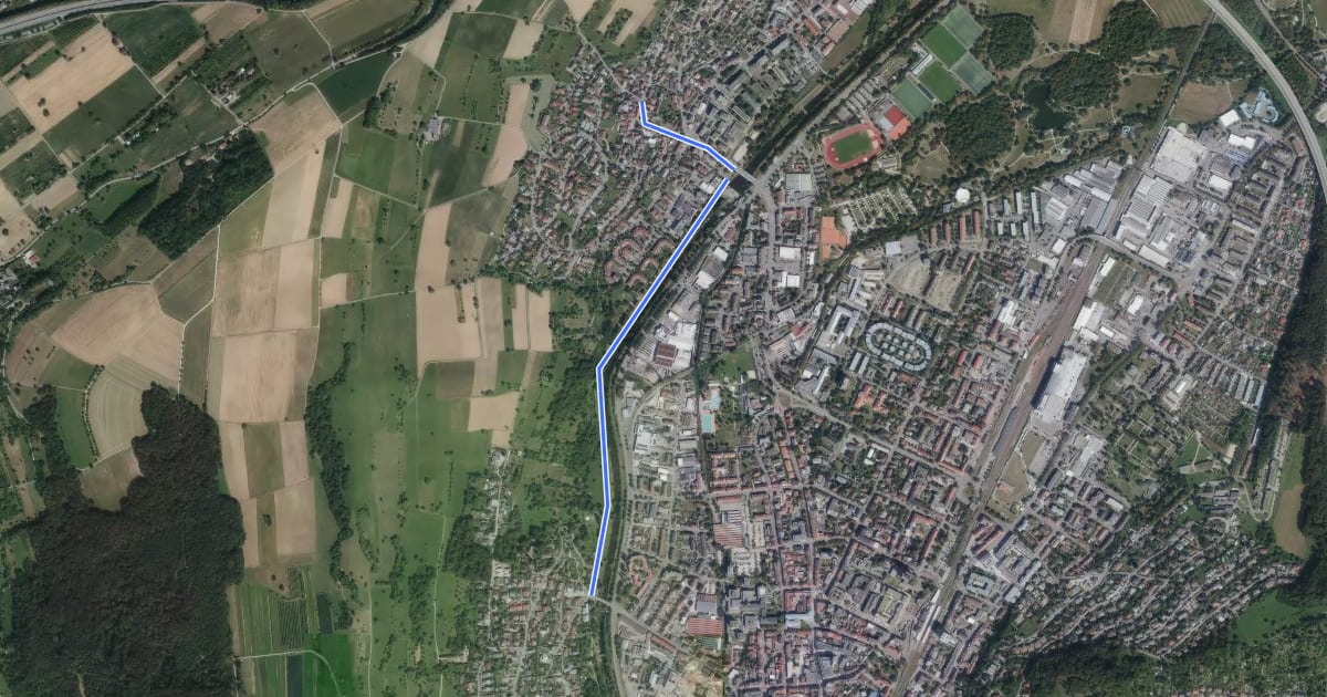 Маршрут Tumringen Engel - Wiesenbrücke Tüllingen на спутниковом снимке