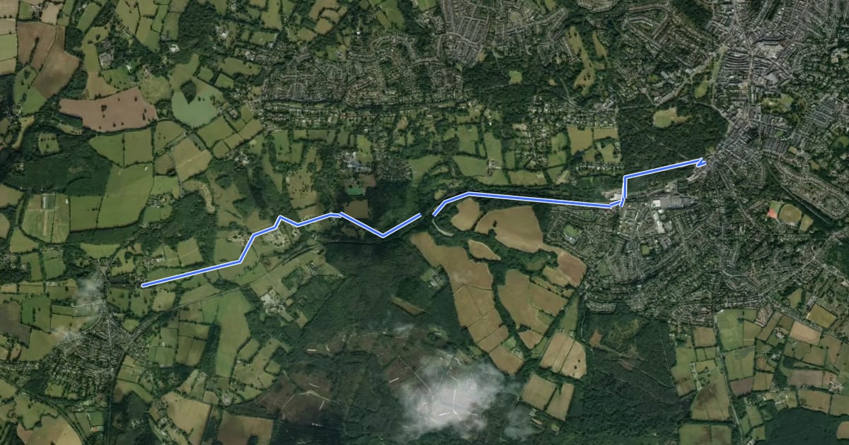 Маршрут Tunbridge Wells Circular Walk (Groombridge Link) на спутниковом снимке