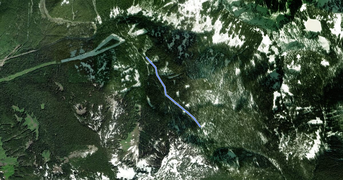 Маршрут Tunnel Creek Trail на спутниковом снимке