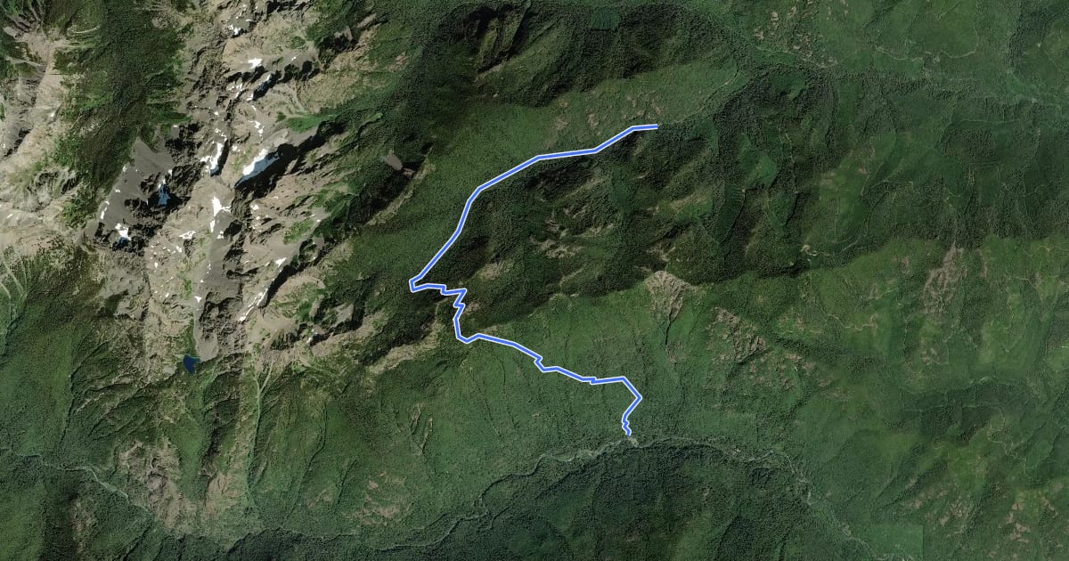 Маршрут Tunnel Creek Trail #841 на спутниковом снимке