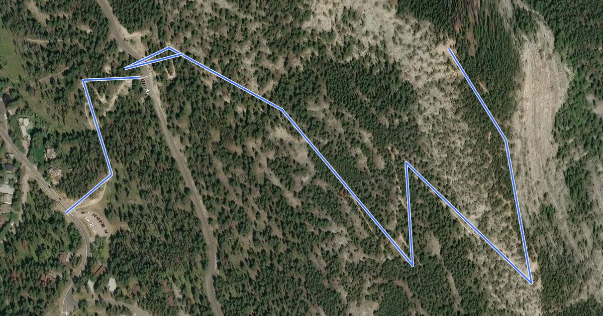 Маршрут Tunnel Mountain Summit Trail на спутниковом снимке