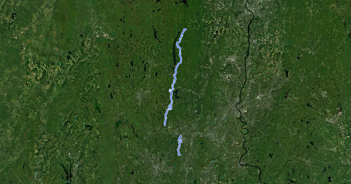 Маршрут Tunxis Trail на спутниковом снимке