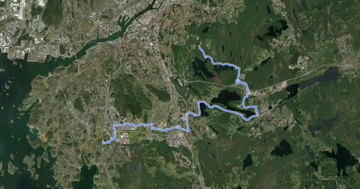 Маршрут Turiststråket на спутниковом снимке