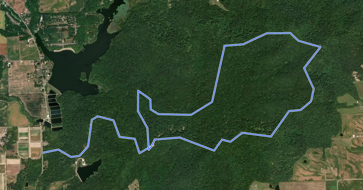 Маршрут Turkey Roost Trail на спутниковом снимке