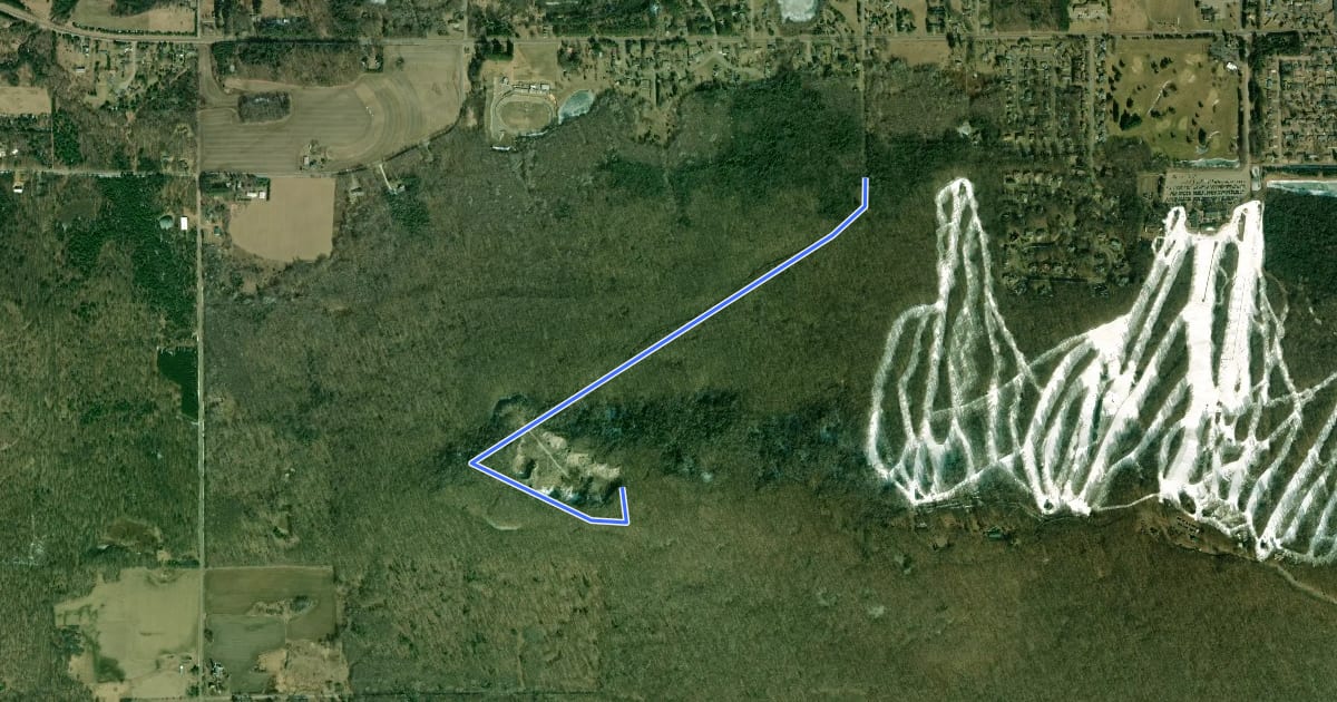 Маршрут Turkey Vulture Trail на спутниковом снимке