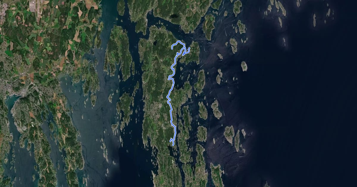 Маршрут Tursti Mågerø - Odekjære (Tjøme) на спутниковом снимке