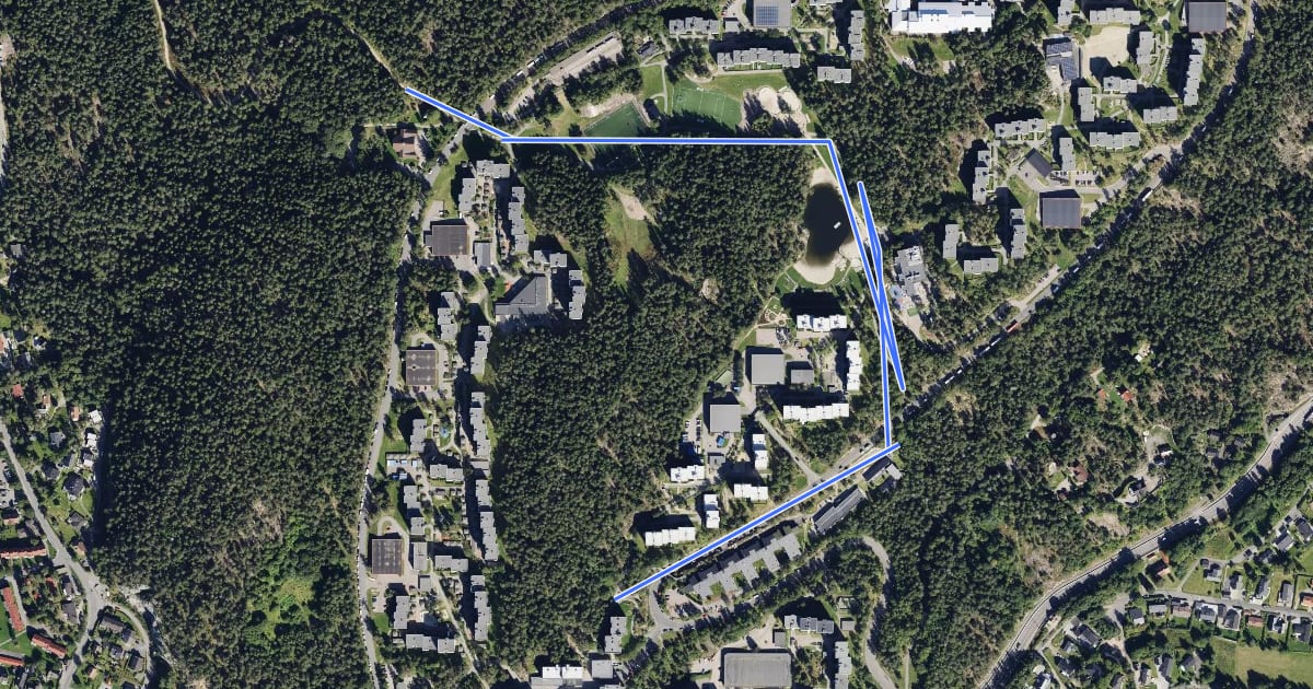 Маршрут Turvei D12 Romsås на спутниковом снимке