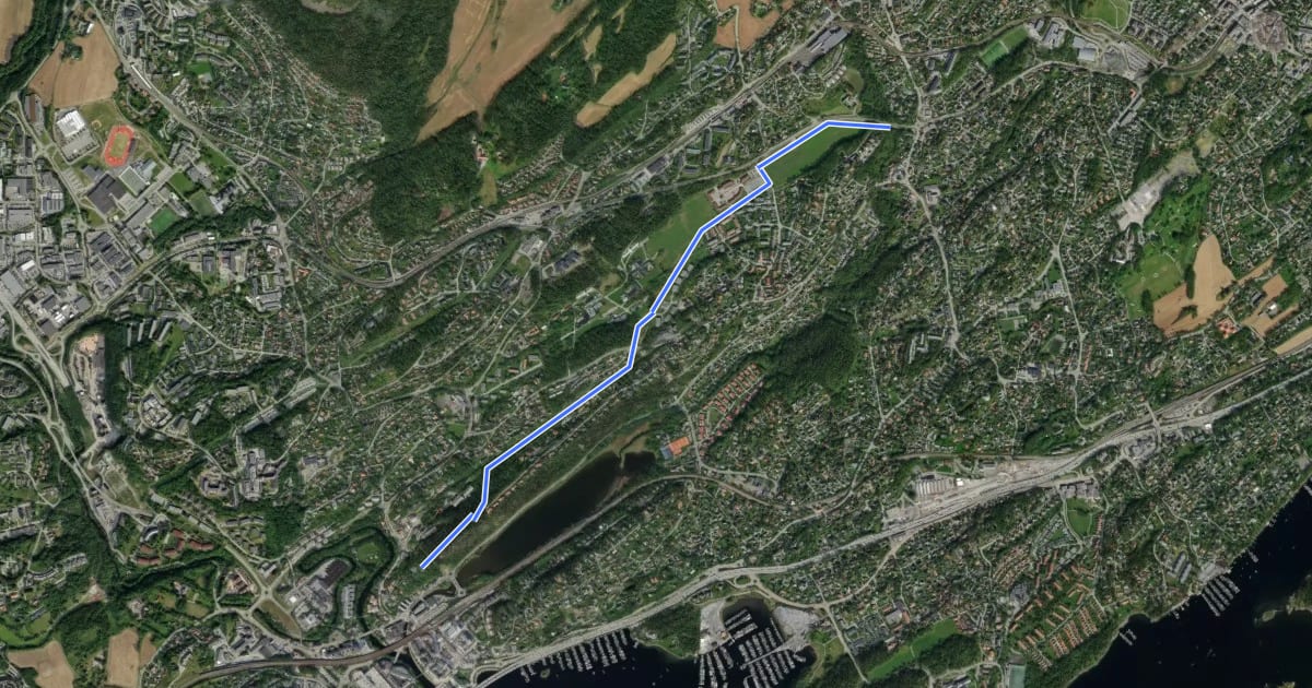 Маршрут Turvei H2: Sandvika-Haslum на спутниковом снимке