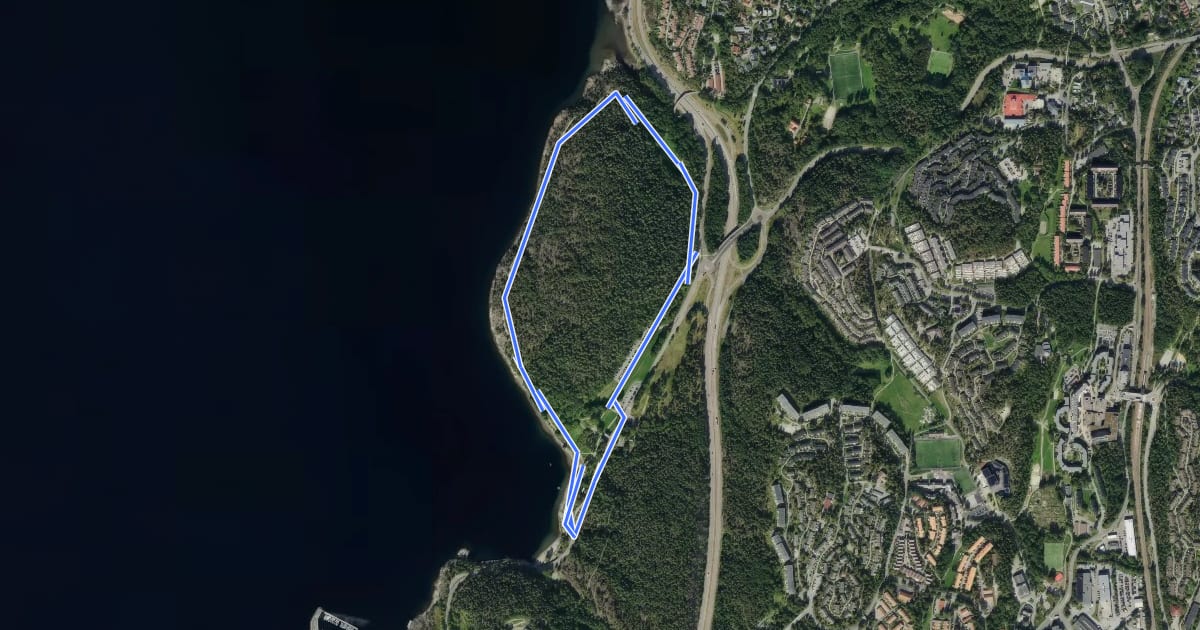 Маршрут Turvei Hvervenbukta на спутниковом снимке