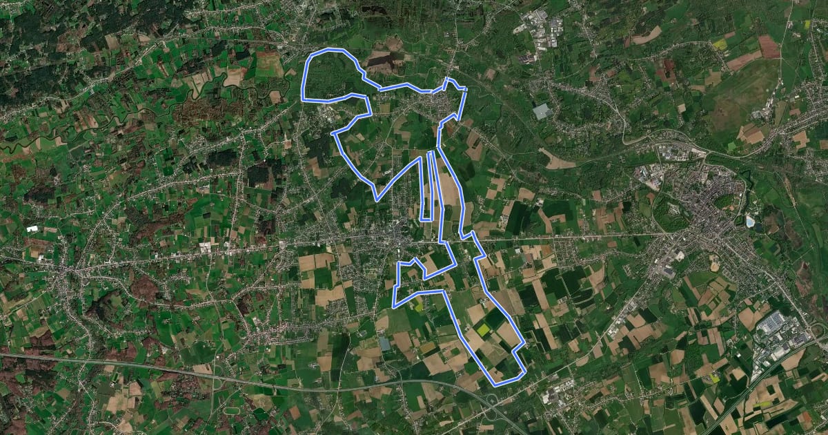 Маршрут Tussen Hei en Hageland Blauw на спутниковом снимке