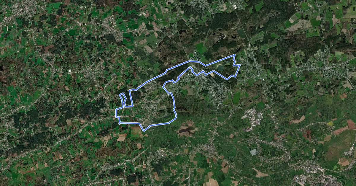 Маршрут Tussen Hei en Hageland Rood на спутниковом снимке