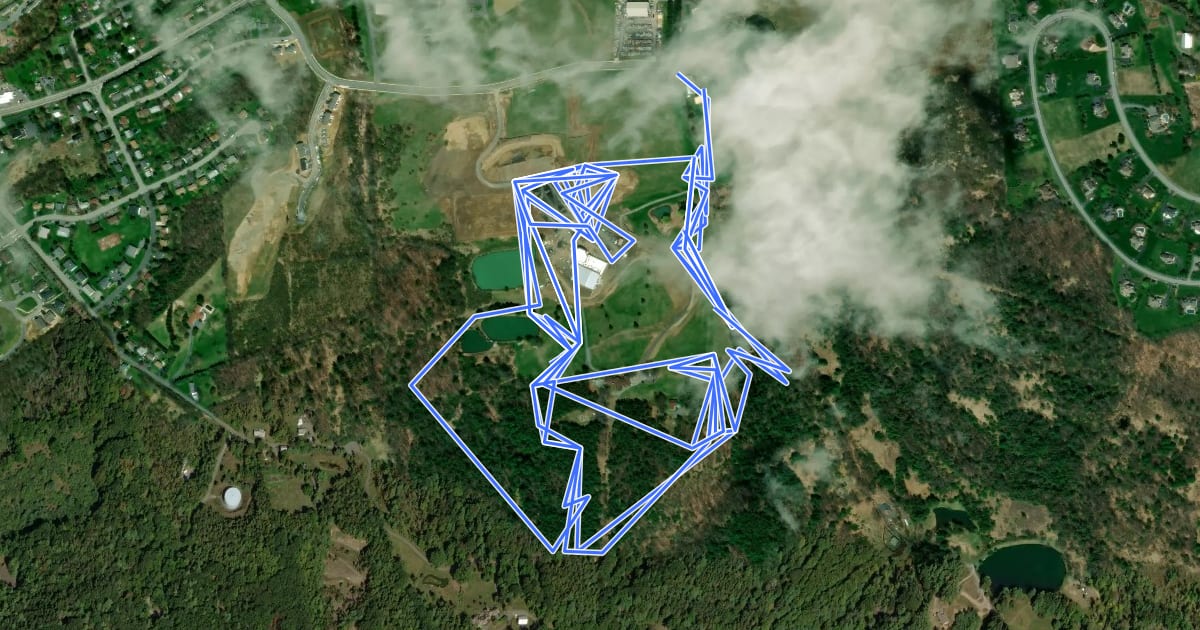 Маршрут Tussey Pond Park Hiking на спутниковом снимке