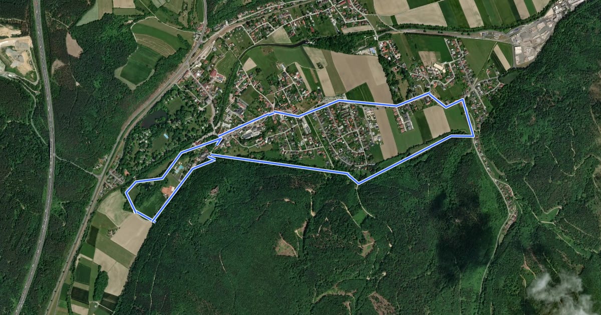 Маршрут tut gut Schritteweg на спутниковом снимке